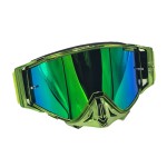 Ochelari unisex ski, snowboard, motociclism, ciclism, rama verde lucioasa, lentila multicolora, O11GBMN